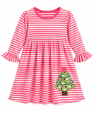 Christmas Tree Applique Girl's Dress