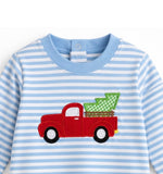 Applique Christmas Tree Truck Boy's Shirt