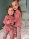Red and White Stripes Girl's 2 Piece Loungewear