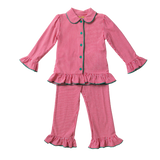 Girl's Button Up Christmas Loungewear